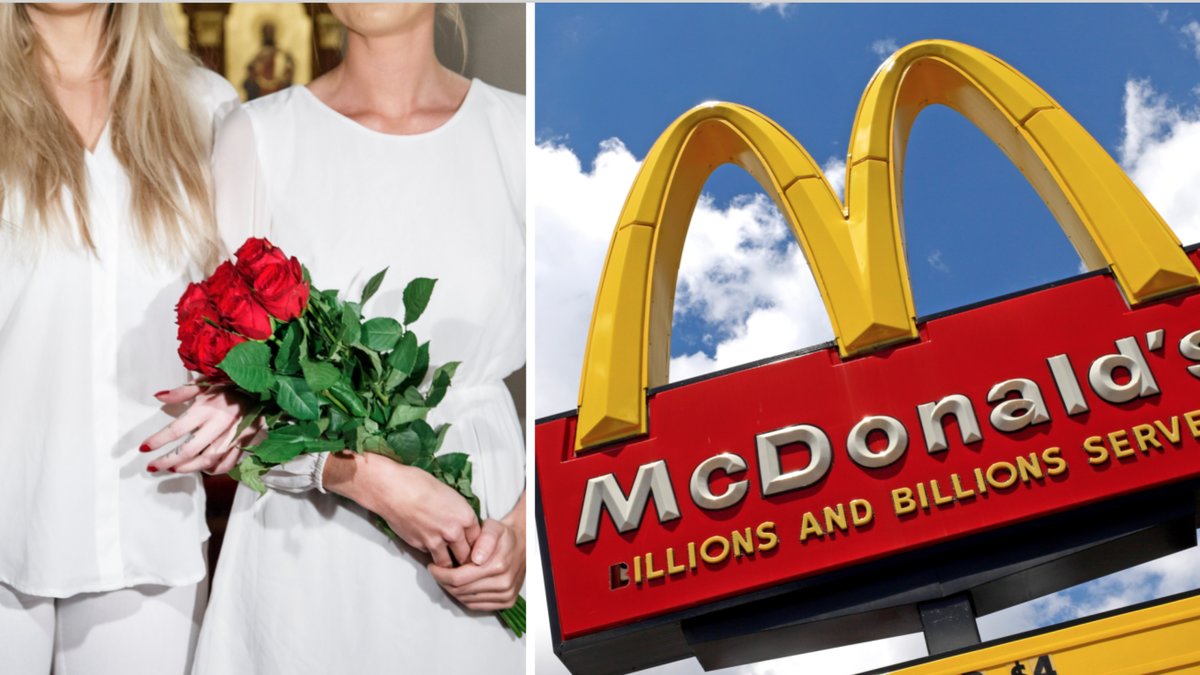 Bröllop och "burgarkärlek" på Mcdonald's när par nu kan gifta sig på en av snabbmatkedjans restauranger.